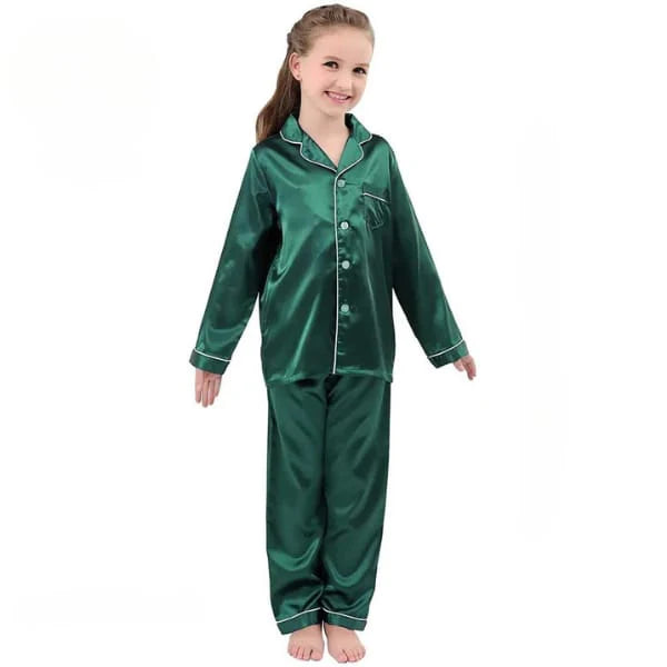 GREEN SILK KIDS PJ SET