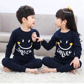 BLUE SMILEY PRINTED KIDS WEAR