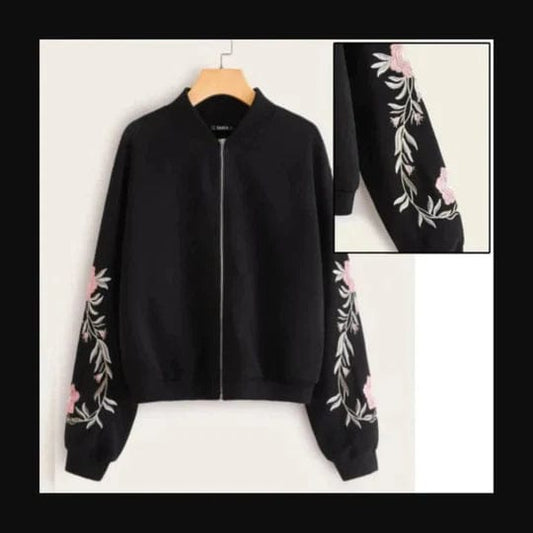 BLACK EMBROIDERED JACKET FOR WOMEN