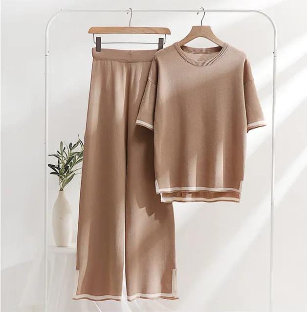 2PC BEIGE STYLE WOMEN LOUNGE WEAR CH-1300