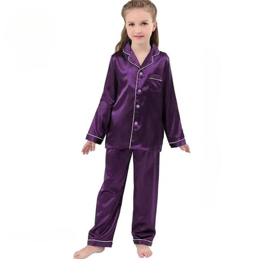 PURPLE SILK KIDS PJ SET