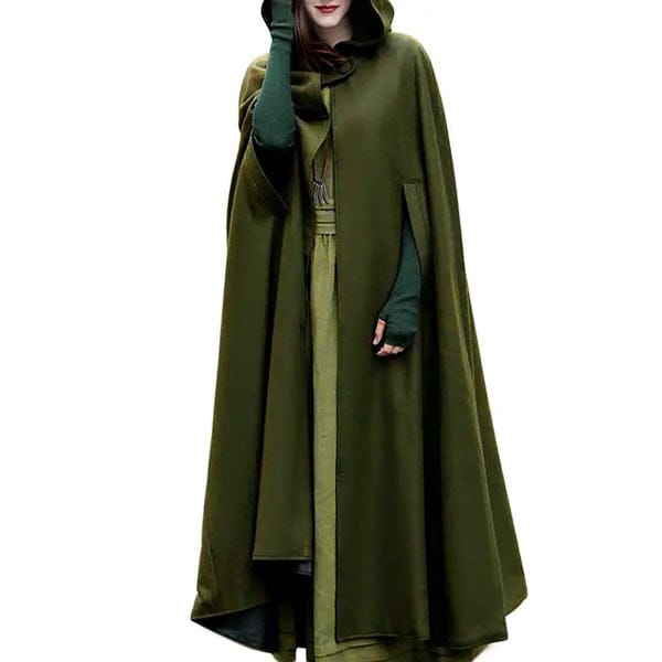 Style Heaven Women Stylish Long Cape Cloak Hooded Coat