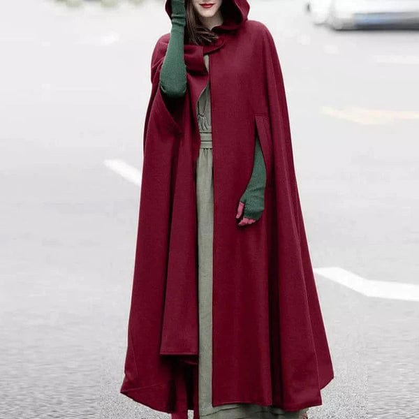 Style Heaven Women Stylish Long Cape Cloak Hooded Coat