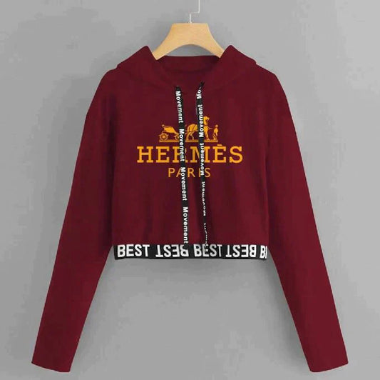 MAROON HARMES CROP TOP PULLOVER