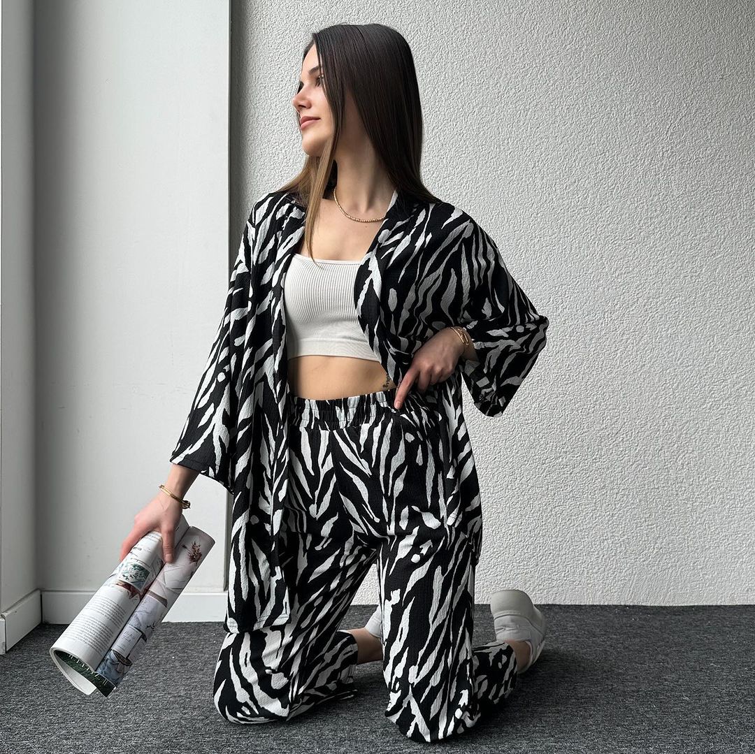 STYLISH ZEBRA PRINT 2PCS CO-ORD SET