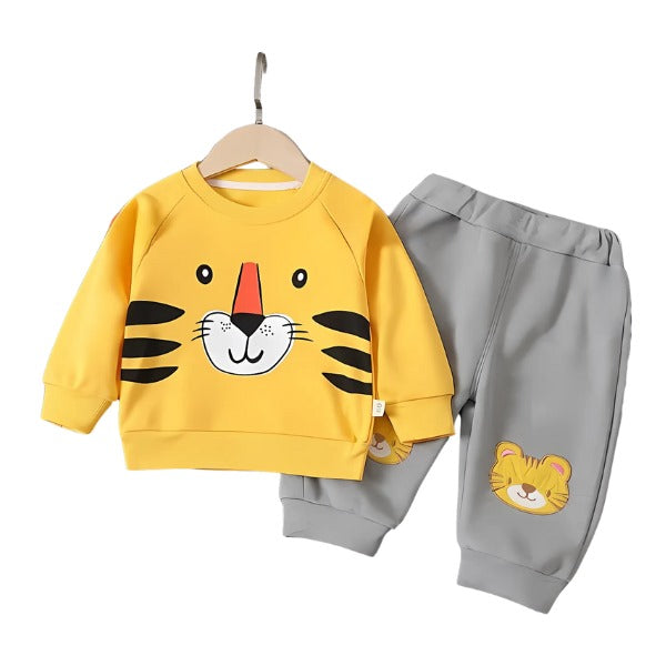 Tiger Face Printed Kids Winter Tracksuit