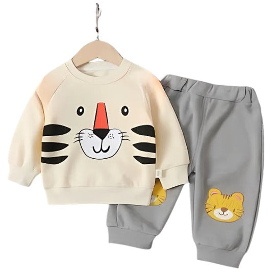 Tiger Face Printed Kids Winter Tracksuit