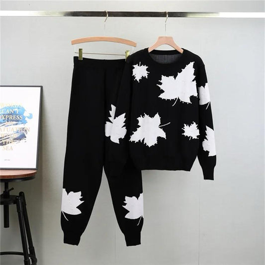 2 PCS TREE PRINTED WINTER TRACKSUIT