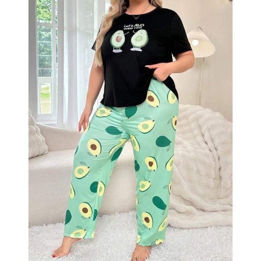 Black Avocado Printed Pajama Set